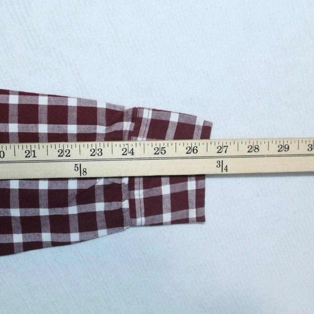 Banana Republic Men Shirt Red Plaid Button Down Shirt Soft Wash Size Small